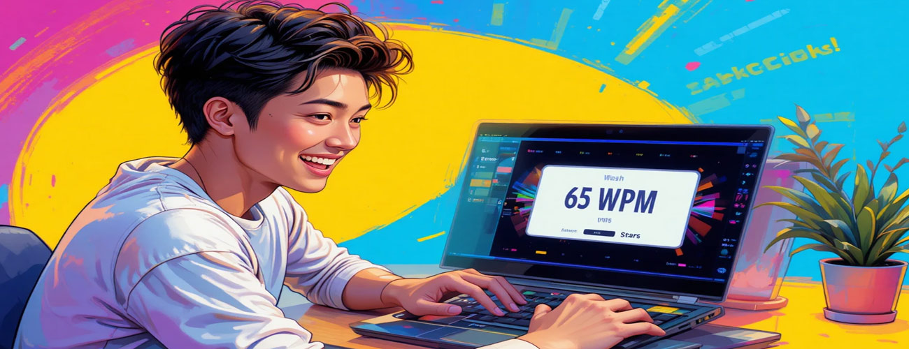 Typing speed chart showing beginner to advanced WPM levels