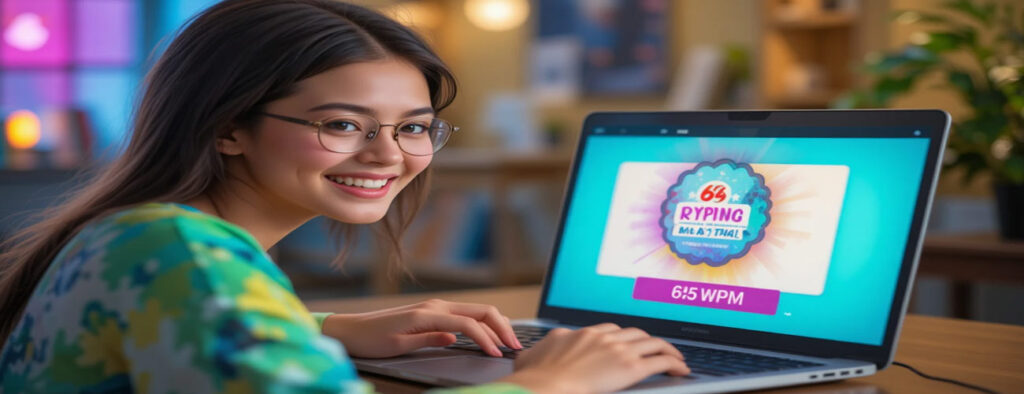 Online typing test dashboard showing progress tracking and typing analytics