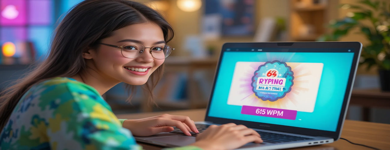 Online typing test dashboard showing progress tracking and typing analytics