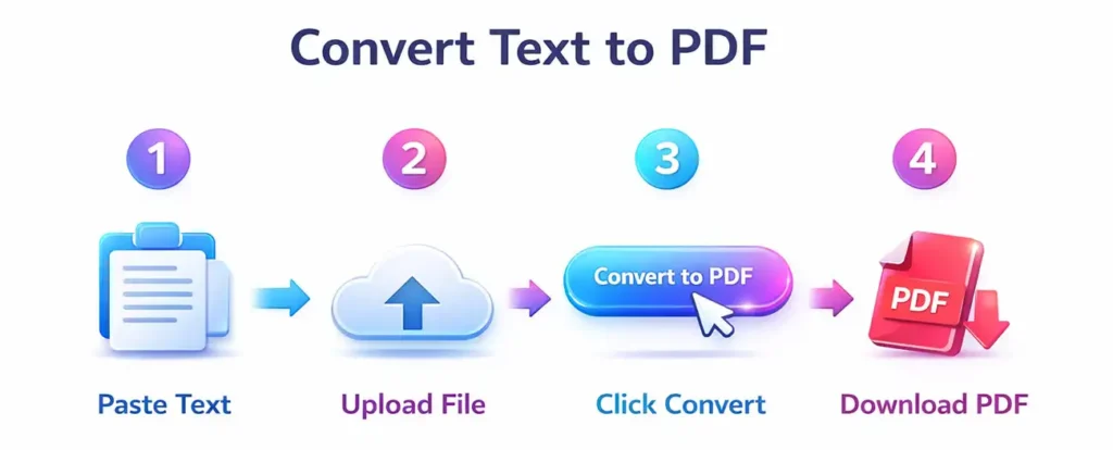 steps to convert text to pdf online process guide