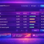 SEO Keyword Research Tool Dashboard